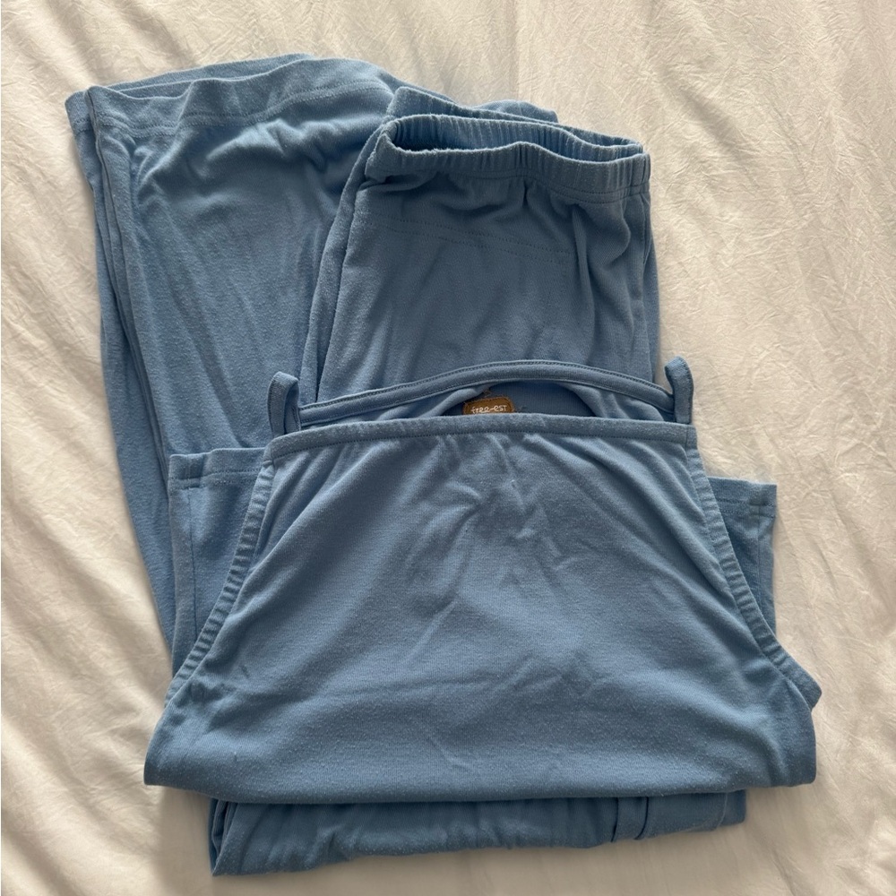Free People Blue Pants & Tank Matching Set